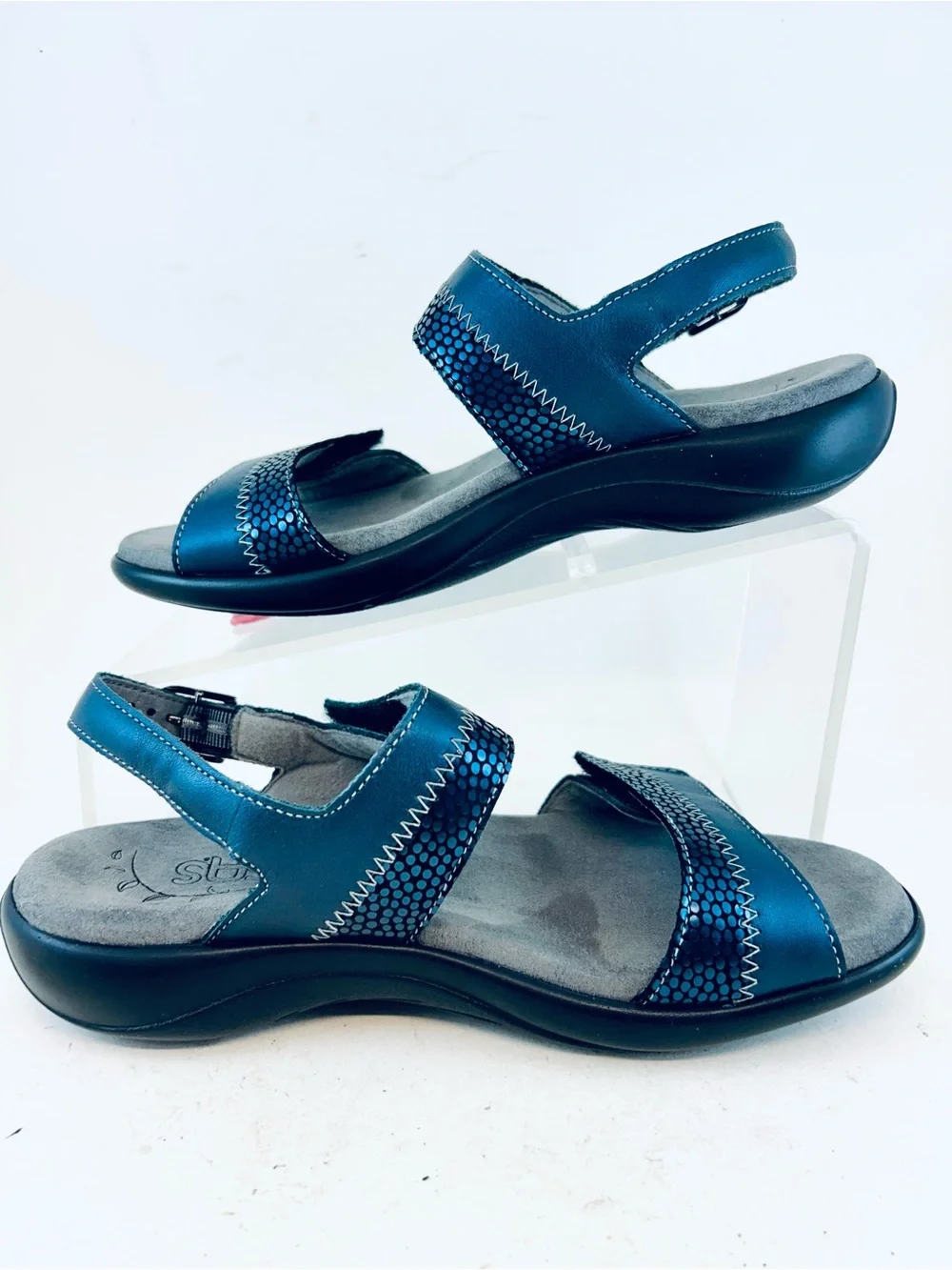 SAS Navy Blue Nudu Adjustable Heel Strap Sandals size 6 M - Picture 4 of 11